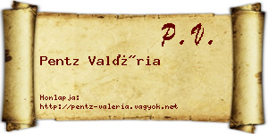 Pentz Valéria névjegykártya